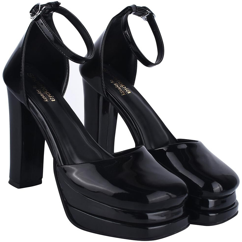 Shoetopia Girls Zepto Black Heeled Sandal - 4 Uk (Girls-Zepto-Black)