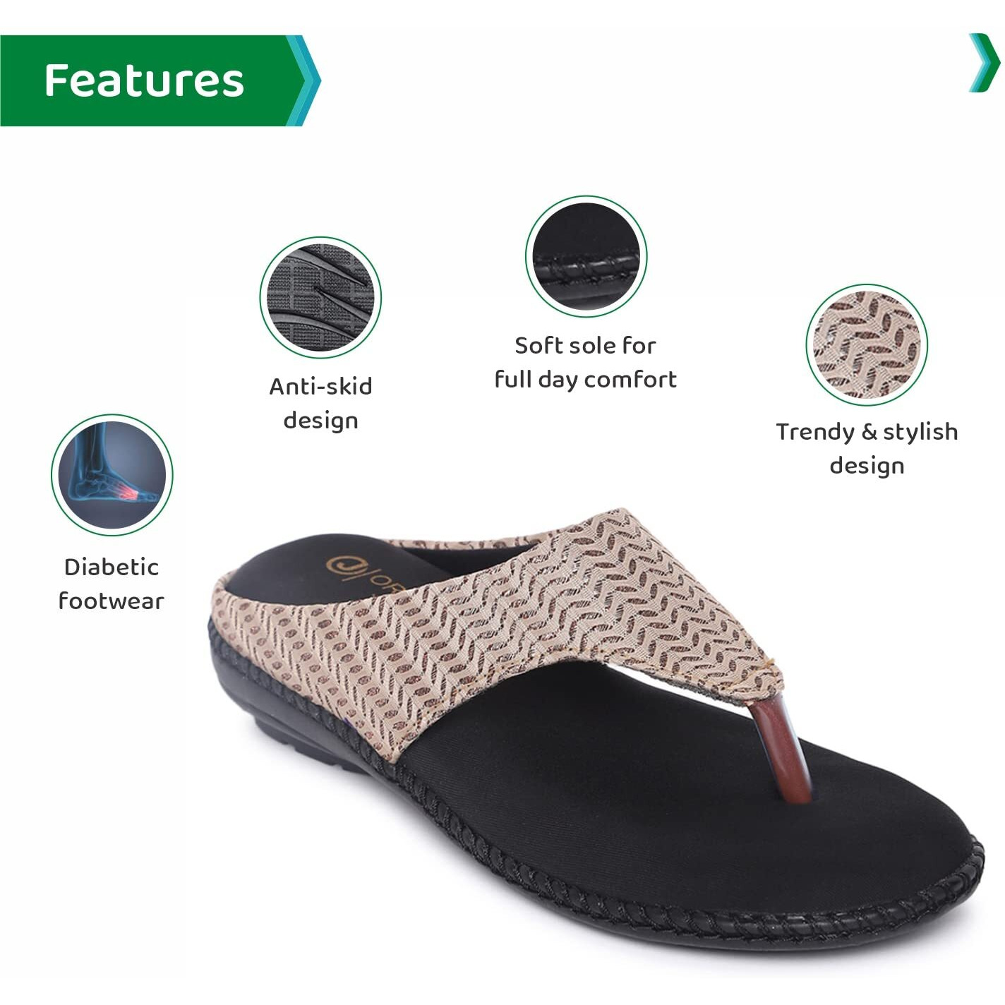 Ortho Joy Extra-Soft Doctor Slippers For Women (Brown)