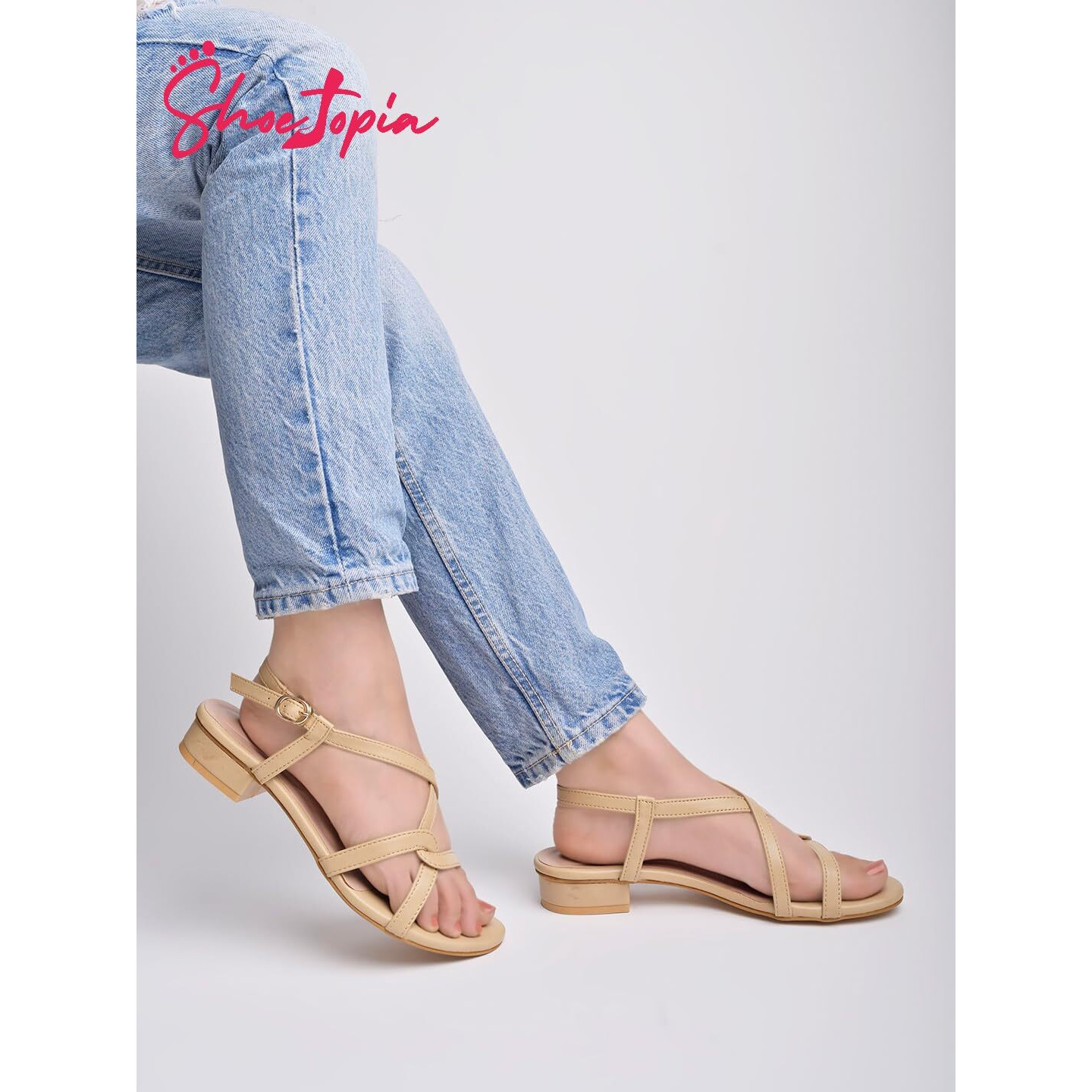 Shoetopia Women's Snd-179 Heeled Sandal-7 Kids Uk (Snd-179-Beige)-Eu40