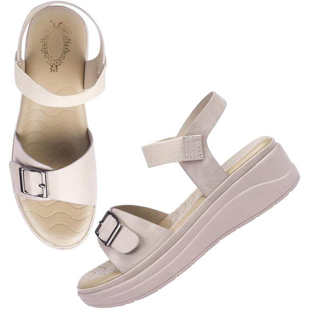 Shoetopia Women's Snd-2078 Heeled Sandal-5 Kids Uk (Snd-2078-Cream)-Eu38