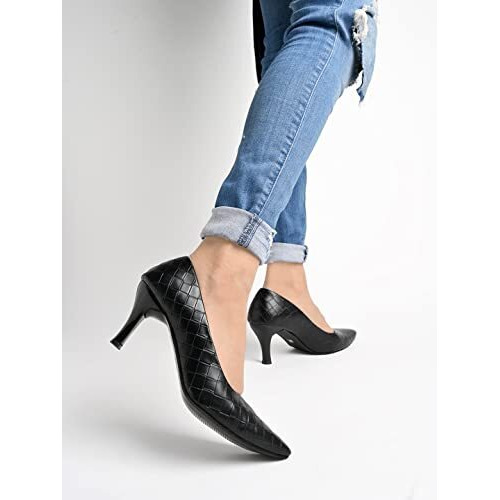 Shoetopia Girls Belly-253 Black Pump - 7 Uk (Girls-Belly-253-Black)