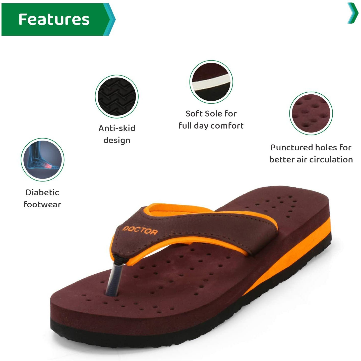 Ortho Joy Doctor Orthopedic Soft Slippers For Ladies Daily Use/Mcr Chappals For Women/Ortho Slippers Women