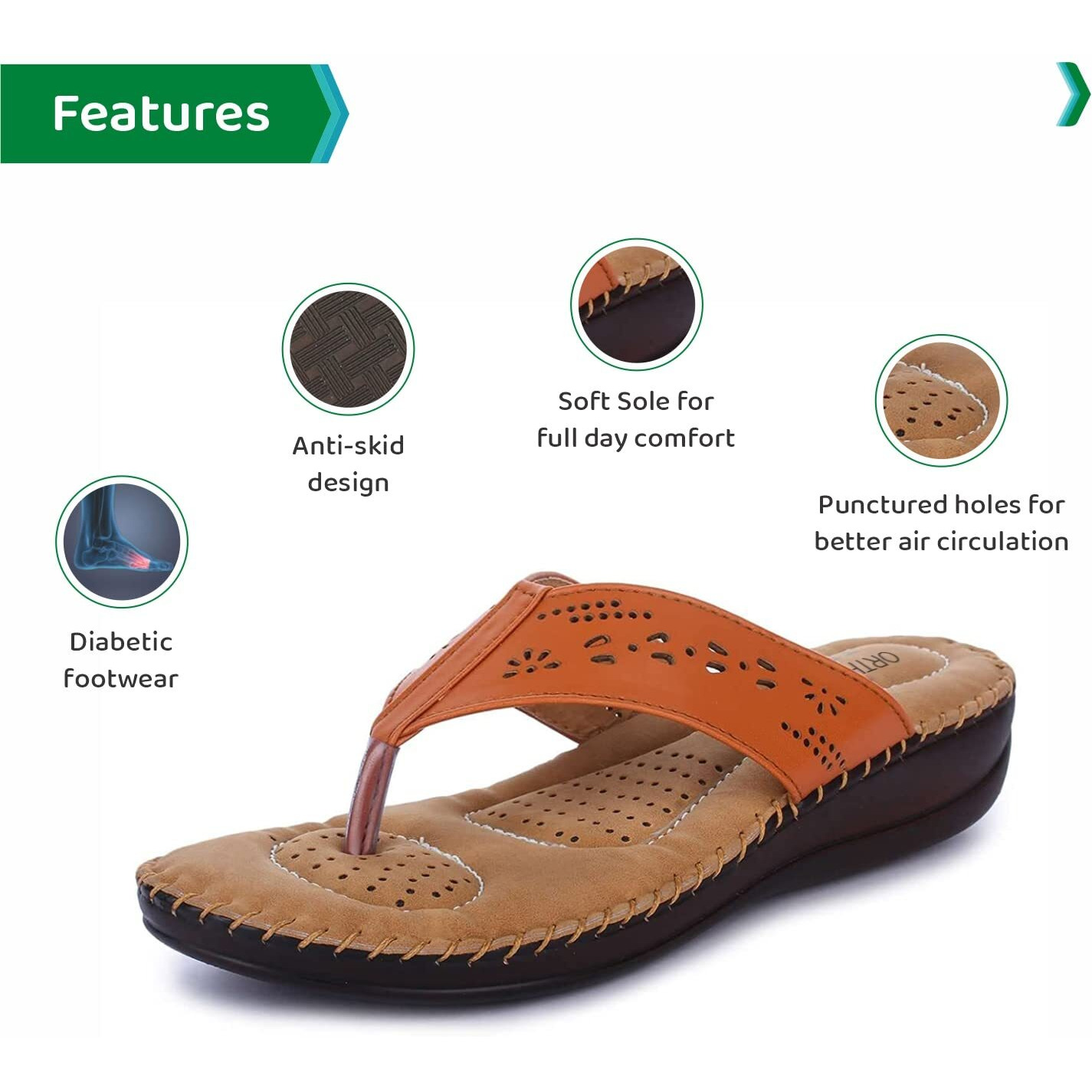 Ortho Joy Extra Soft Doctor Ortho Slippers For Men - 6Uk
