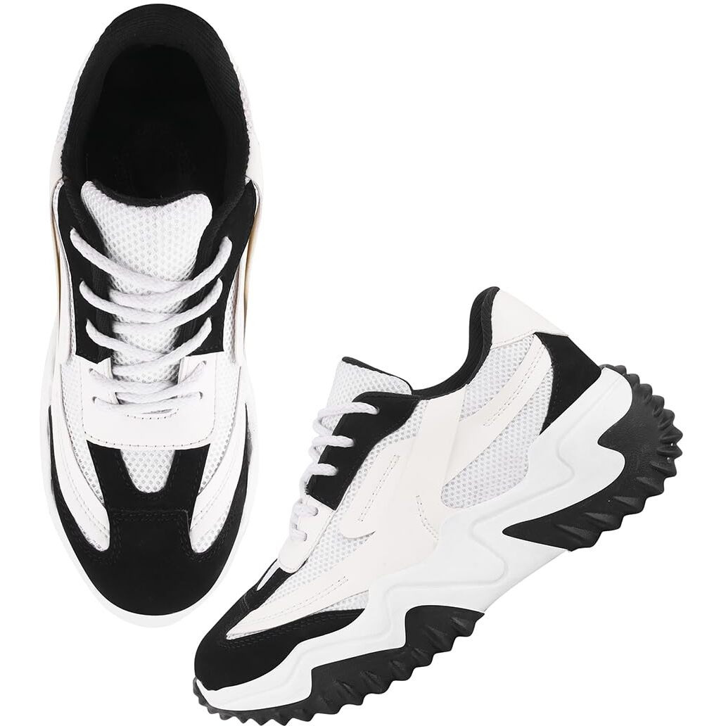 Shoetopia Smart Casual Comfortable Black Sneakers For Women & Girls-Eu41