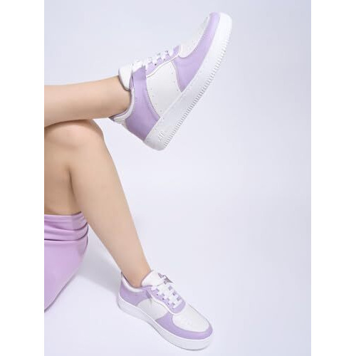 Shoetopia Women's Sneakers Purple, 3 Uk