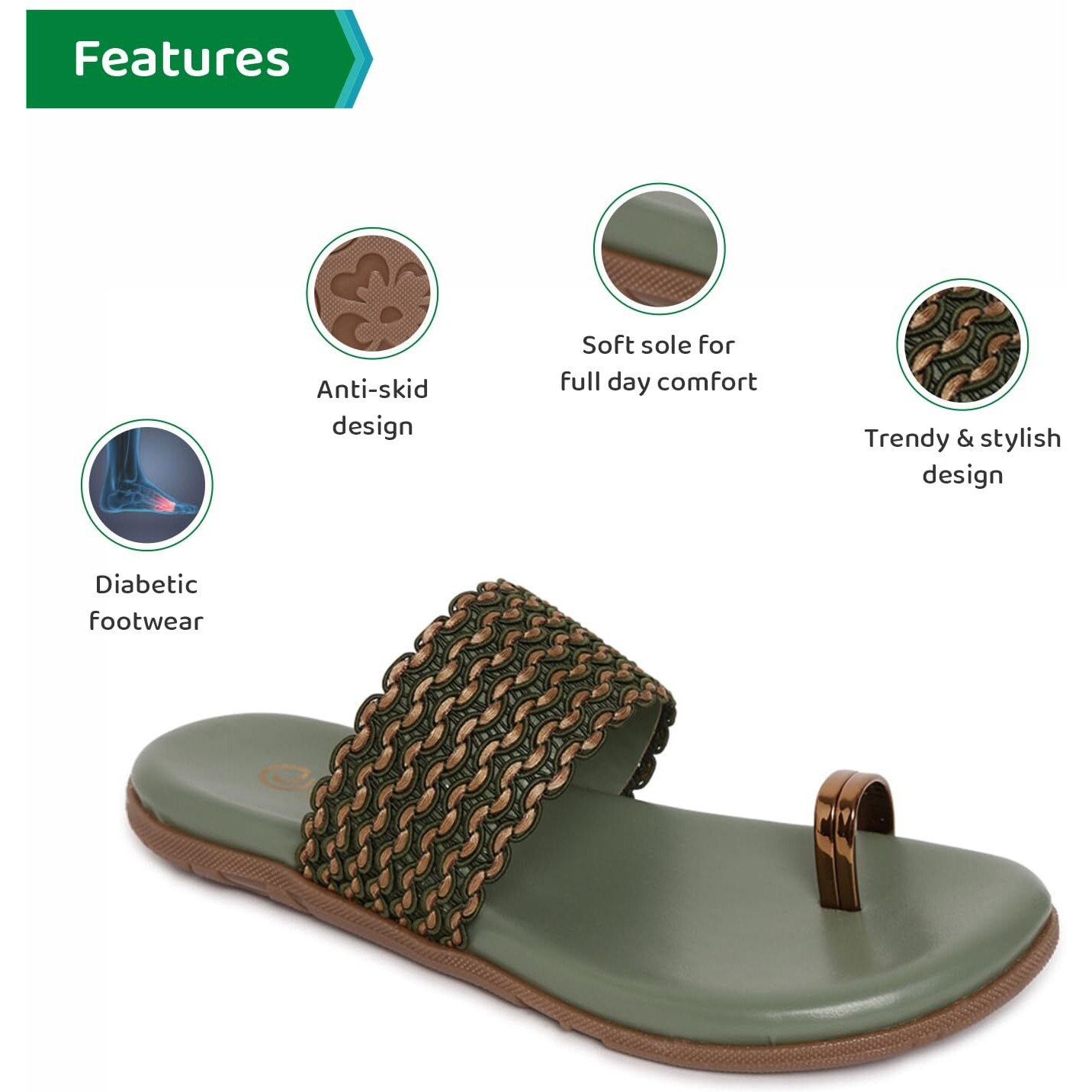 Ortho Joy Fancy Doctor Slippers | Soft Chappal For Women | Casual Flat Sandals