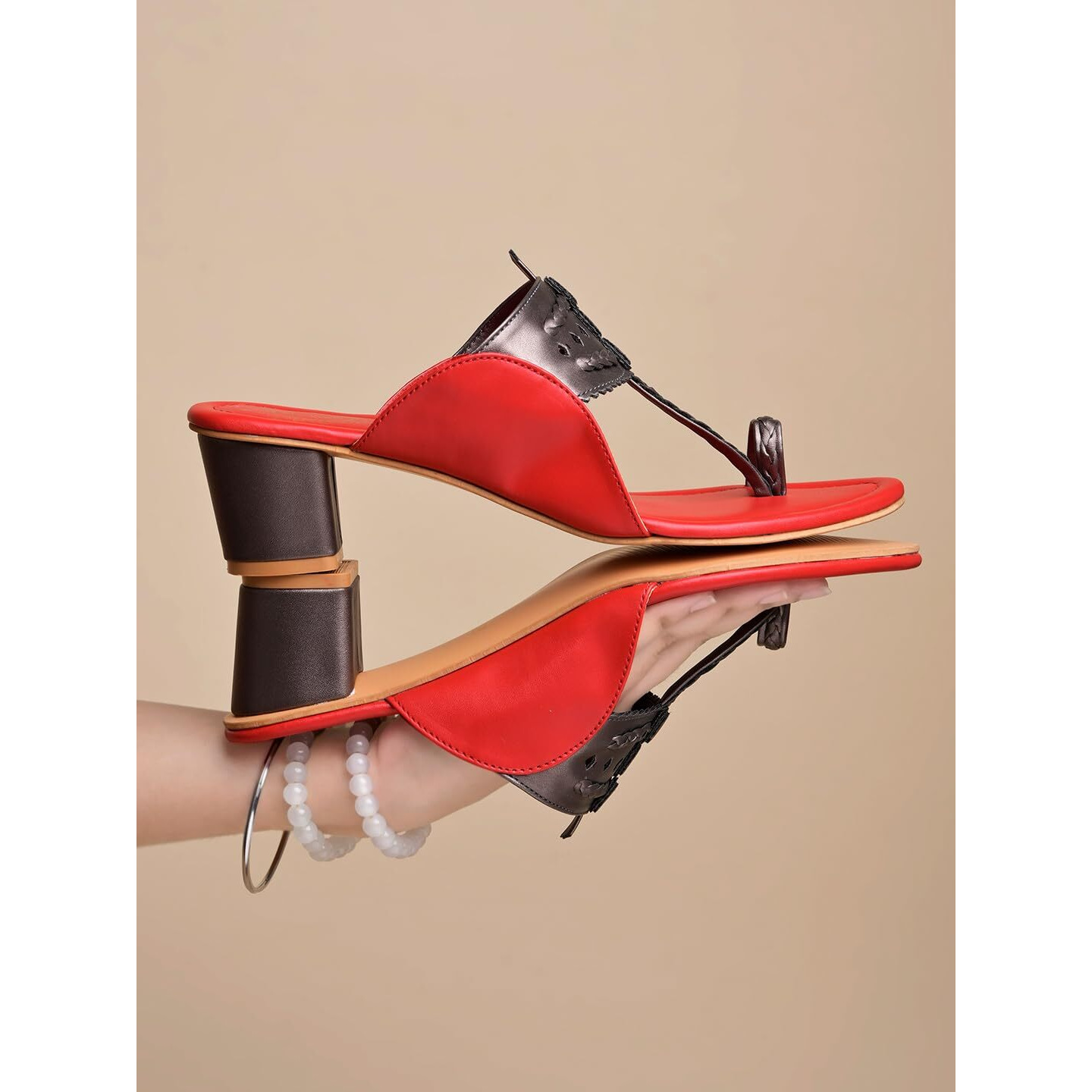 Shoetopia Women's Kh-4433 Mauve Heeled Sandal-6 Kids Uk (Kh-4433-Red)-Eu39