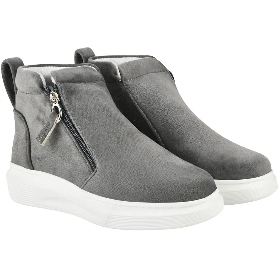 Shoetopia Casual Comfotable Smart Casual Grey Boots For Women & Girls /Uk4
