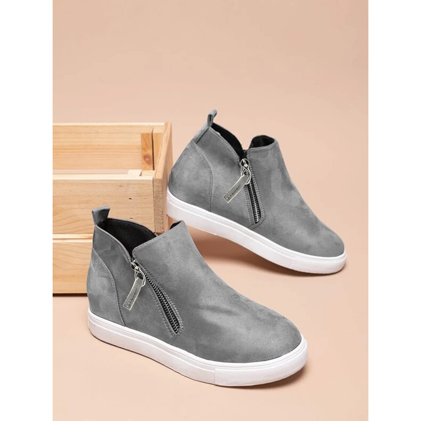 Shoetopia Casual Comfotable Smart Casual Grey Boots For Women & Girls /Uk4