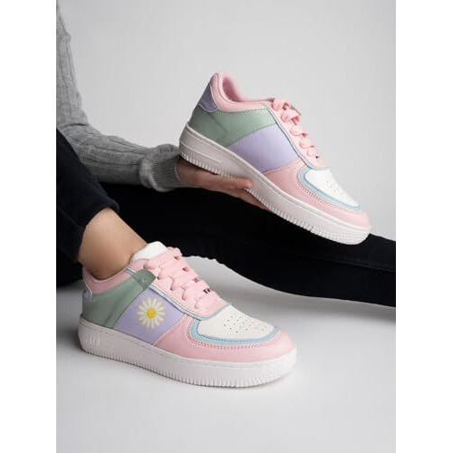 Shoetopia Girls Noni Pink Sneaker - 4 Uk (Girls-Noni-Pink)