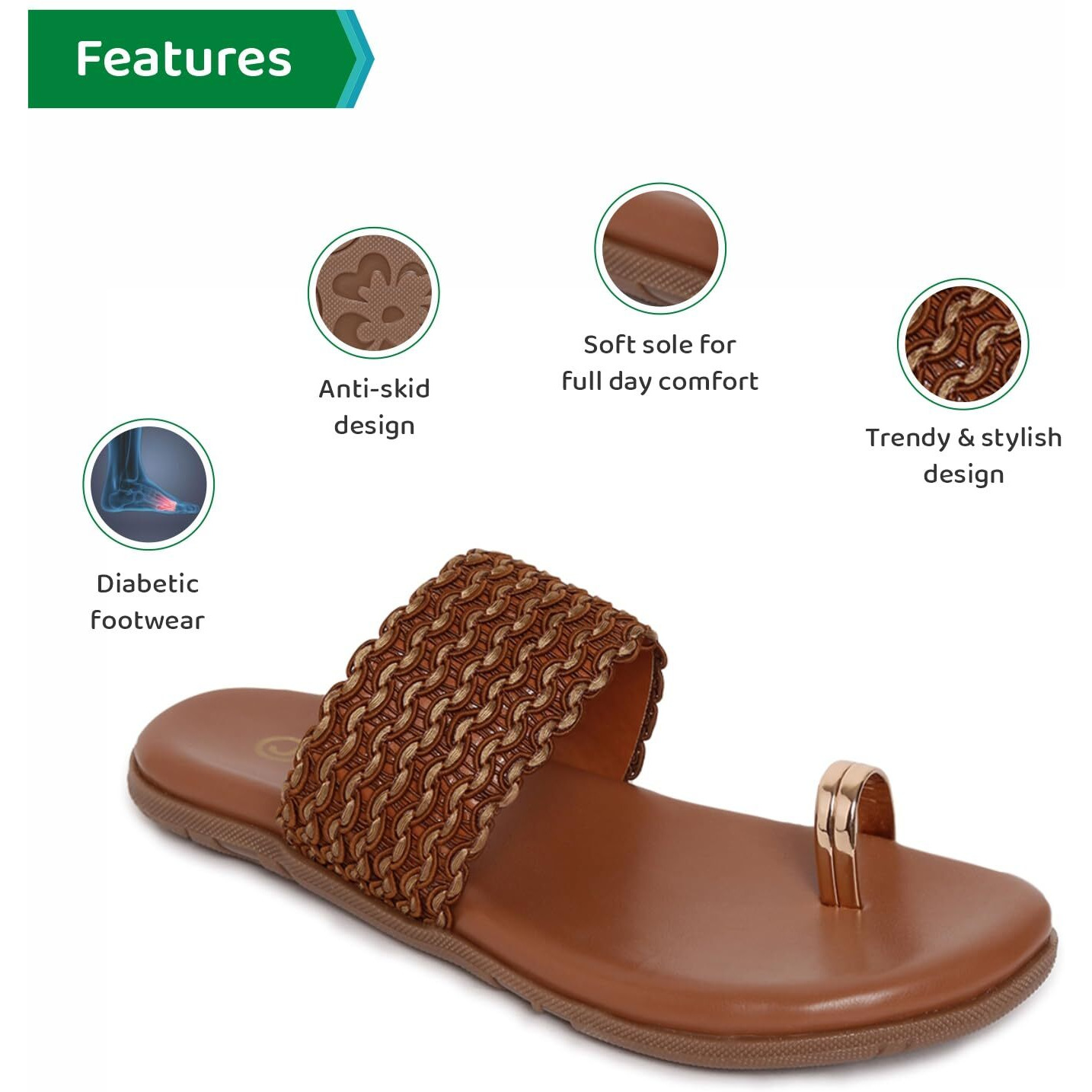 Ortho Joy Fancy Doctor Slippers | Soft Chappal For Women | Casual Flat Sandals