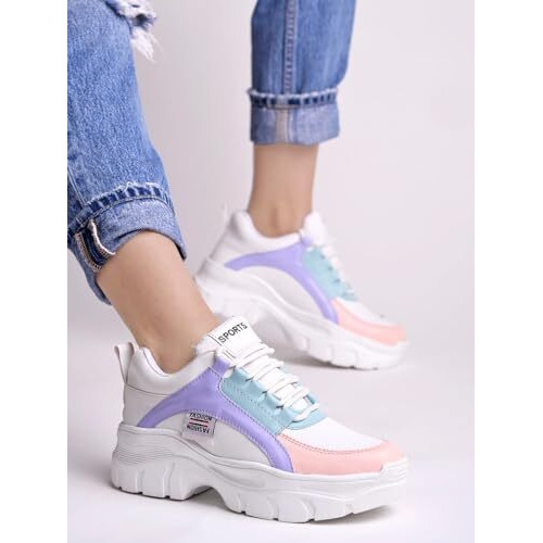 Shoetopia Women's Slip-On Sneakers White,7 Uk