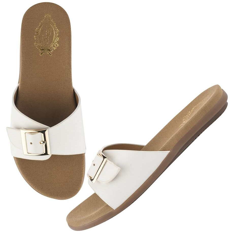Shoetopia Slip-On White Flats For Women /Eu42