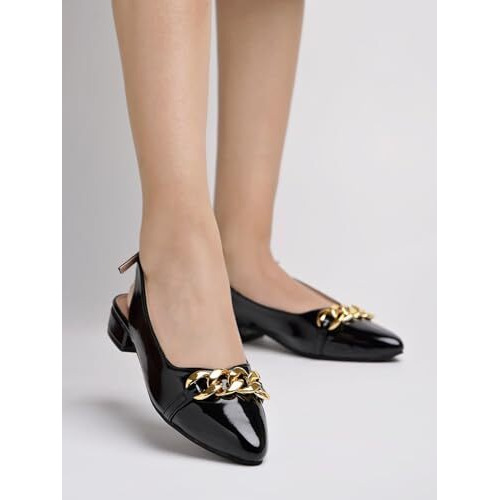 Shoetopia Women's Slip-On Ballet Flats Black