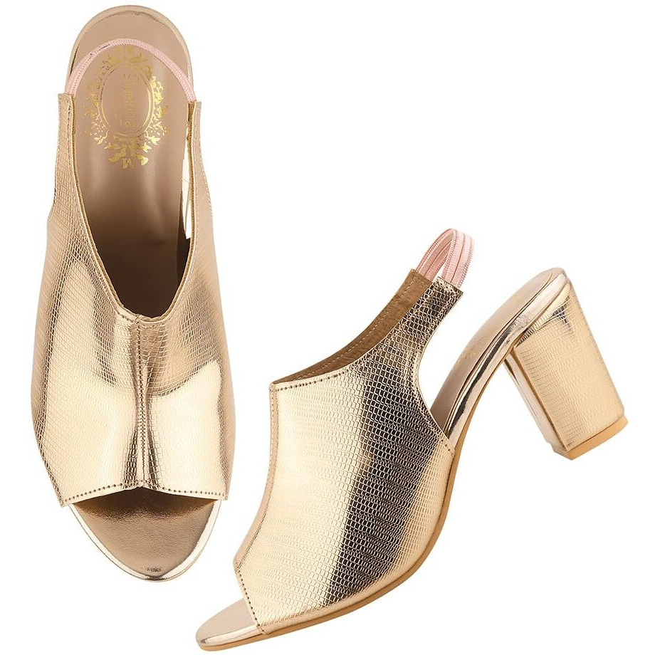 Shoetopia Women's Heel-1527 Heeled Sandal-6 Kids Uk (Heel-1527-Rose-Gold)-Eu39