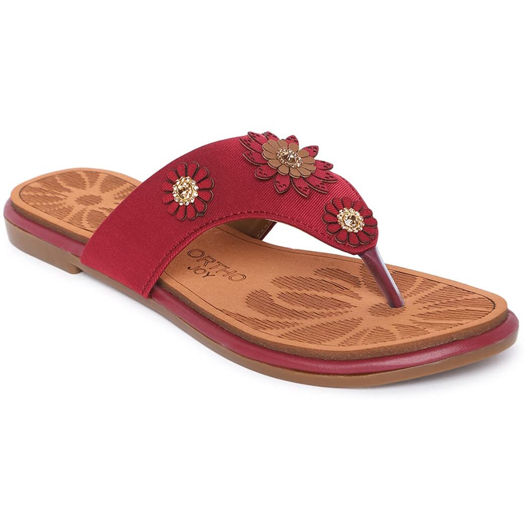 Ortho Joy Women's Extra-Soft Doctor Slippers (Red)