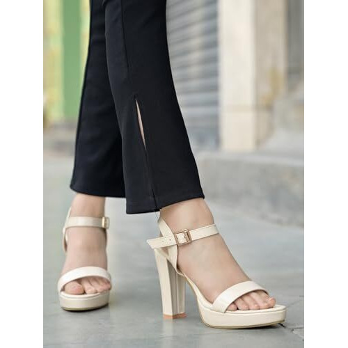 Shoetopia Women's Slip-On Sandal-Eu37 /Uk4 /Cream