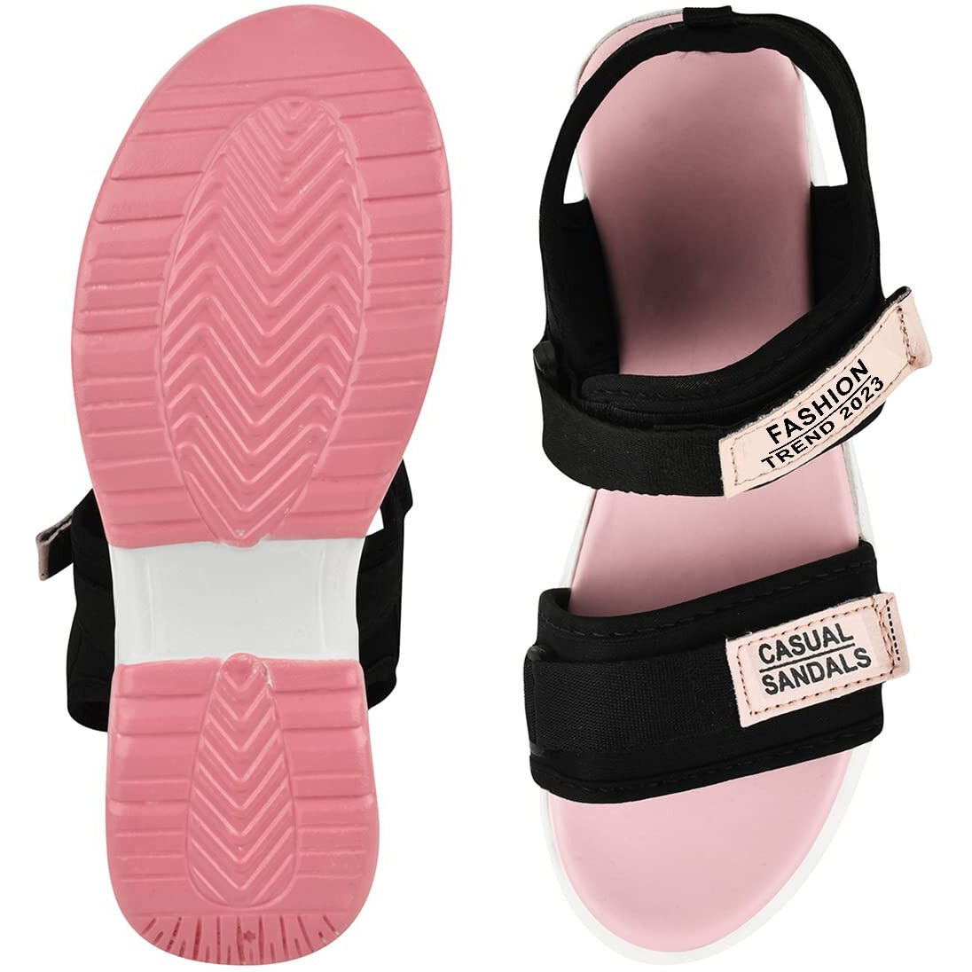 Shoetopia Lightweight Comfortable & Trendy Flatforms Pink Sandals For Women & Girls