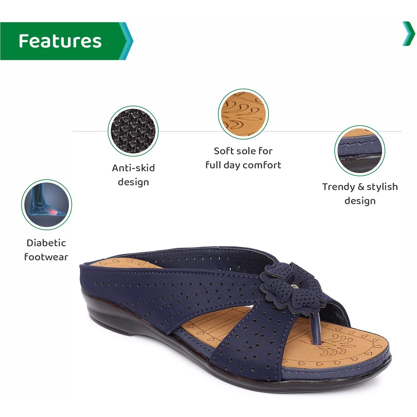 Ortho Joy Fancy Doctor Slippers | Soft Sandal For Women | Comfortable Footwear For Women