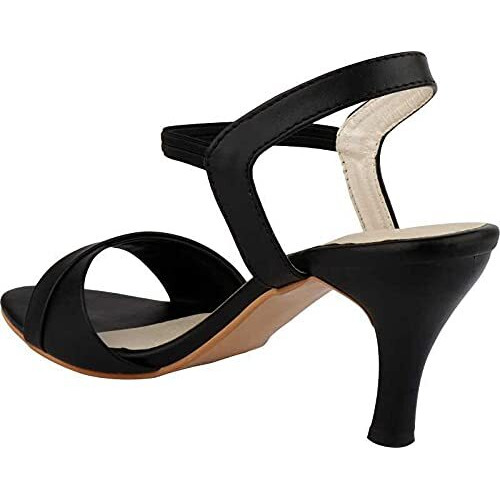 Shoetopia Womens/Girls Black Party Slim Heeled Sandals