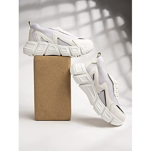 Shoetopia Women's Flat Sneakers White (4 Uk)