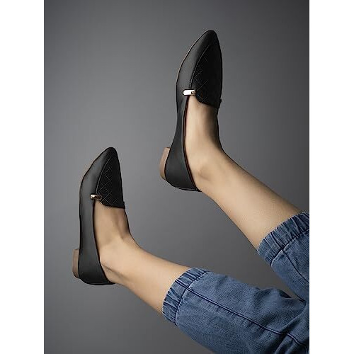 Shoetopia Girls Hr-03 Black Ballet Flat - 8 Uk (Girls-Hr-03-Black)