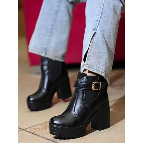 Shoetopia Girls L-21 Black Ankle Boot - 8 Uk (Girls-L-21-Black)
