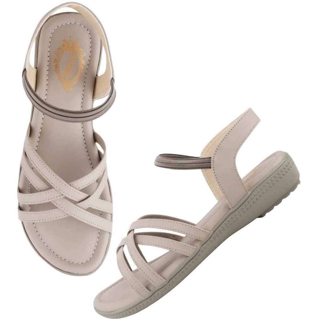 Shoetopia Women's Snd-1080 Grey Flat Sandal-4 Kids Uk (Snd-1080-Grey)-Eu37