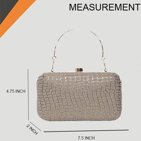 Adisa Textured Formal Party Clutch With Gold Chain For Women And Girls (Cl104-Anti)