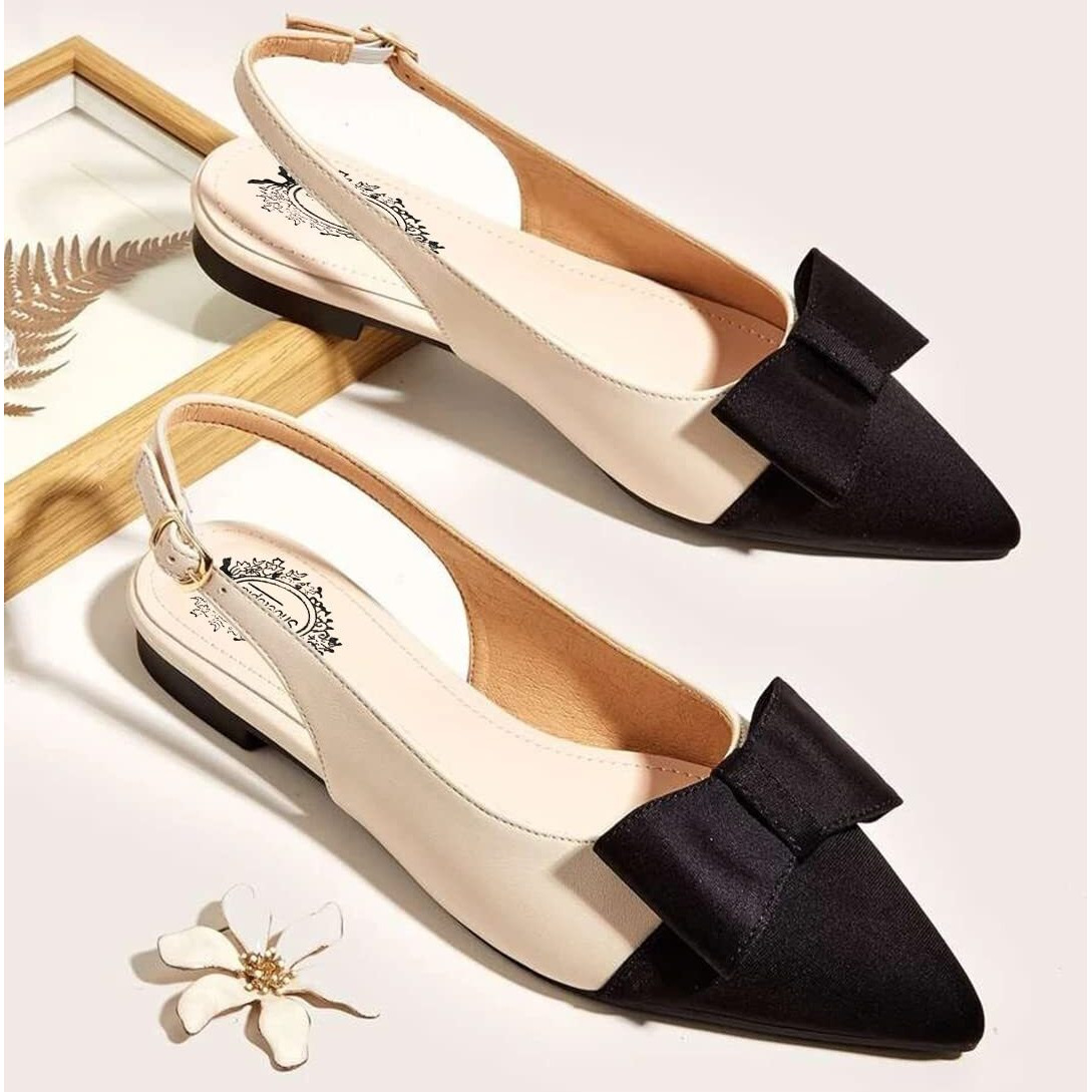Shoetopia Stylish Uppper Bow Black Flats For Women & Girls /Uk4