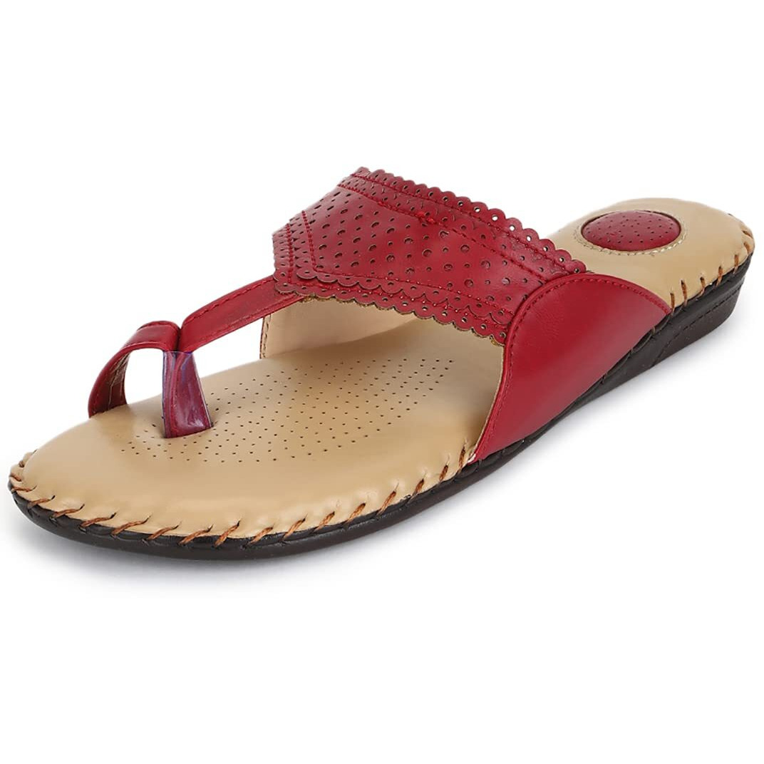 Ortho Joy Doctor Slippers | Soft Fancy Footwear For Women | Comfortable Chappal For Women Maroon Color