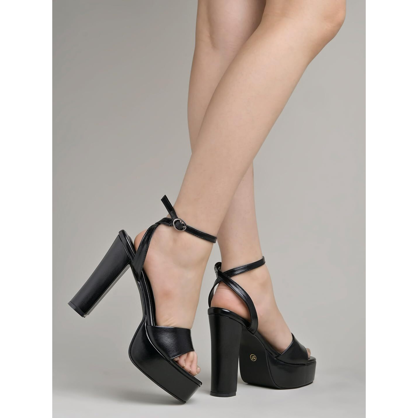 Shoetopia Women's Heeled Sandal-7 Kids Uk (Girls-Cake-Black)-Eu40