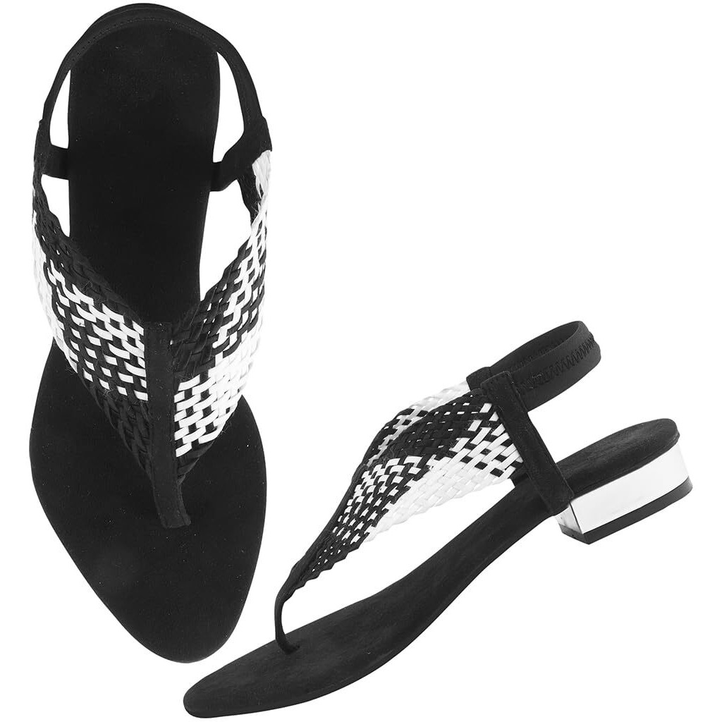Shoetopia Classic Black Flat Sandals For Women & Girls /Eu40