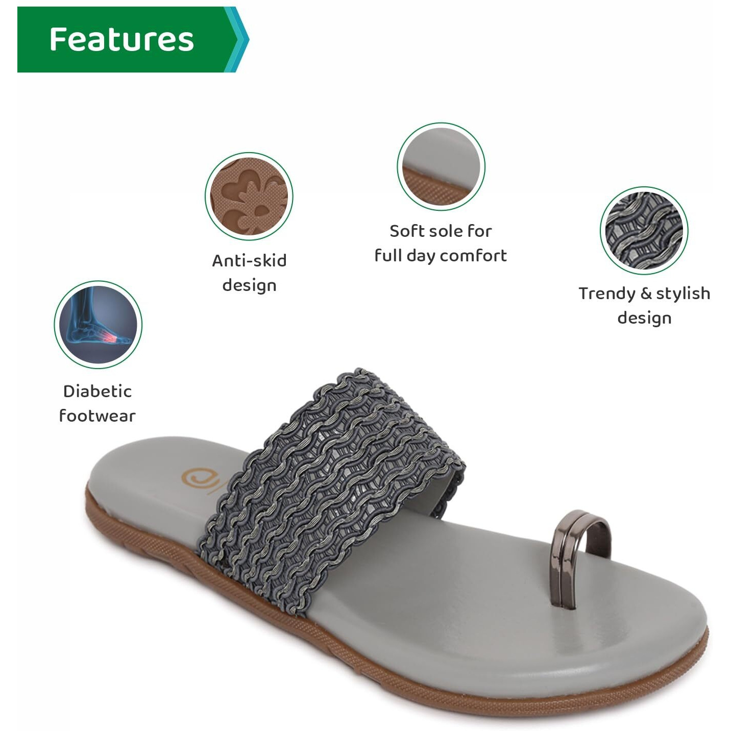 Ortho Joy Fancy Doctor Slippers | Soft Chappal For Women | Casual Flat Sandals