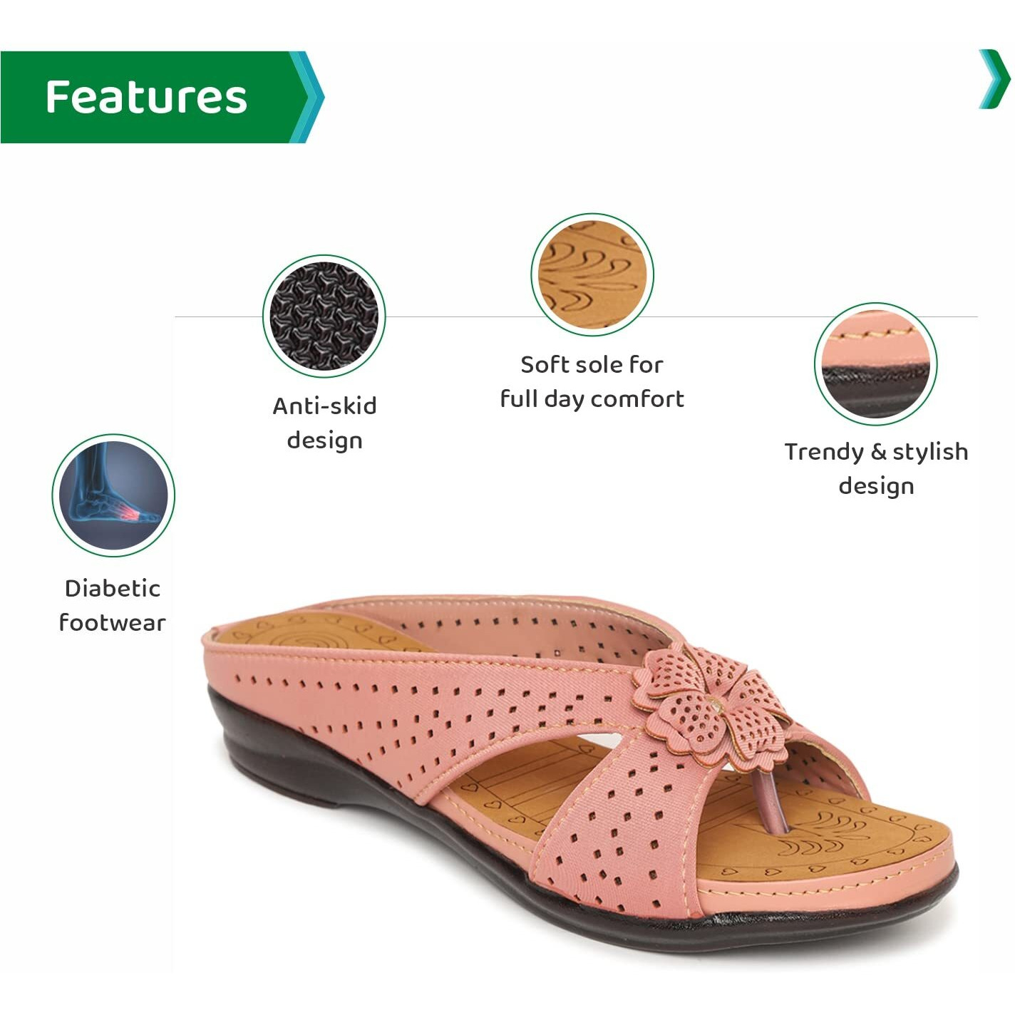 Ortho Joy Fancy Doctor Slippers | Soft Sandal For Women | Comfortable Footwear For Women