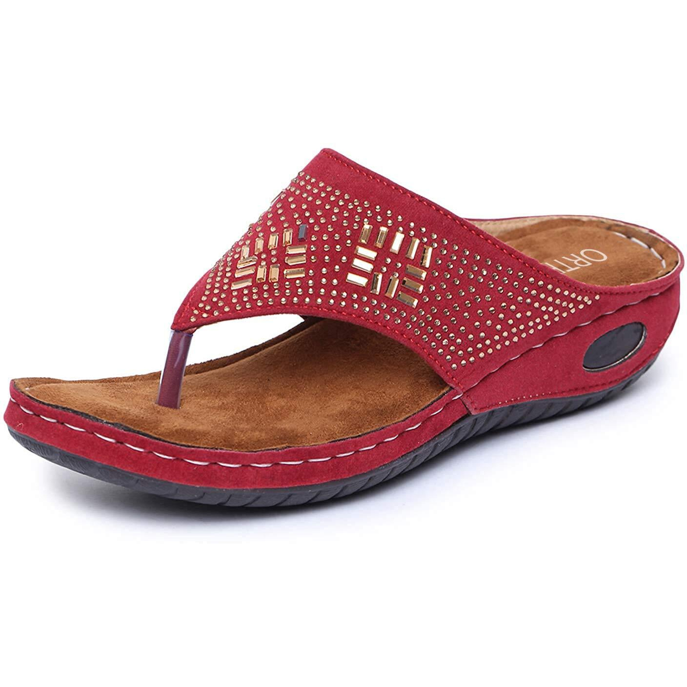 Ortho Joy Women's Comfortable Fancy Slippers [Cherry]