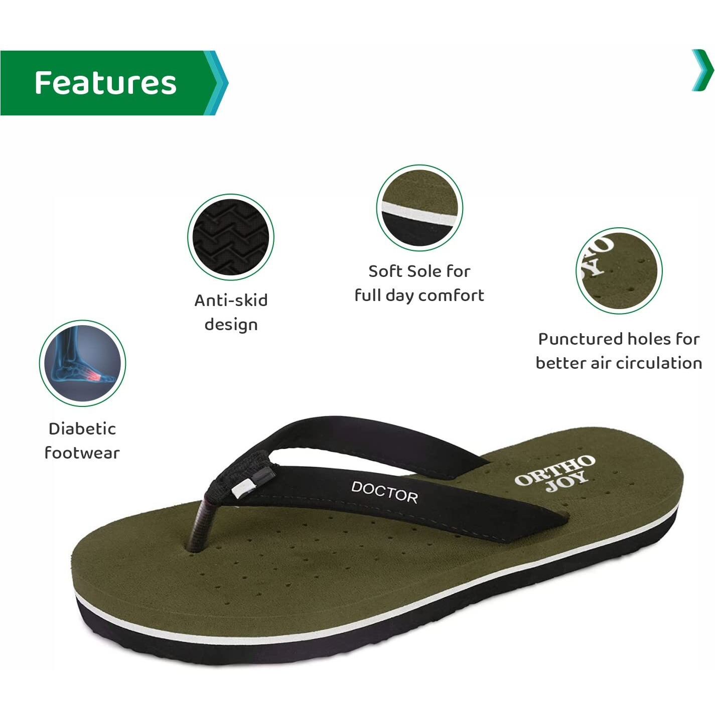 Ortho Joy Doctor Orthopedic Slippers For Ladies Daily Use/Mcr Chappals For Women