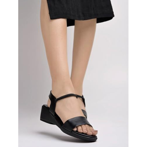 Shoetopia Women's Block Heel Sandal/Black /Eu37 / Uk4