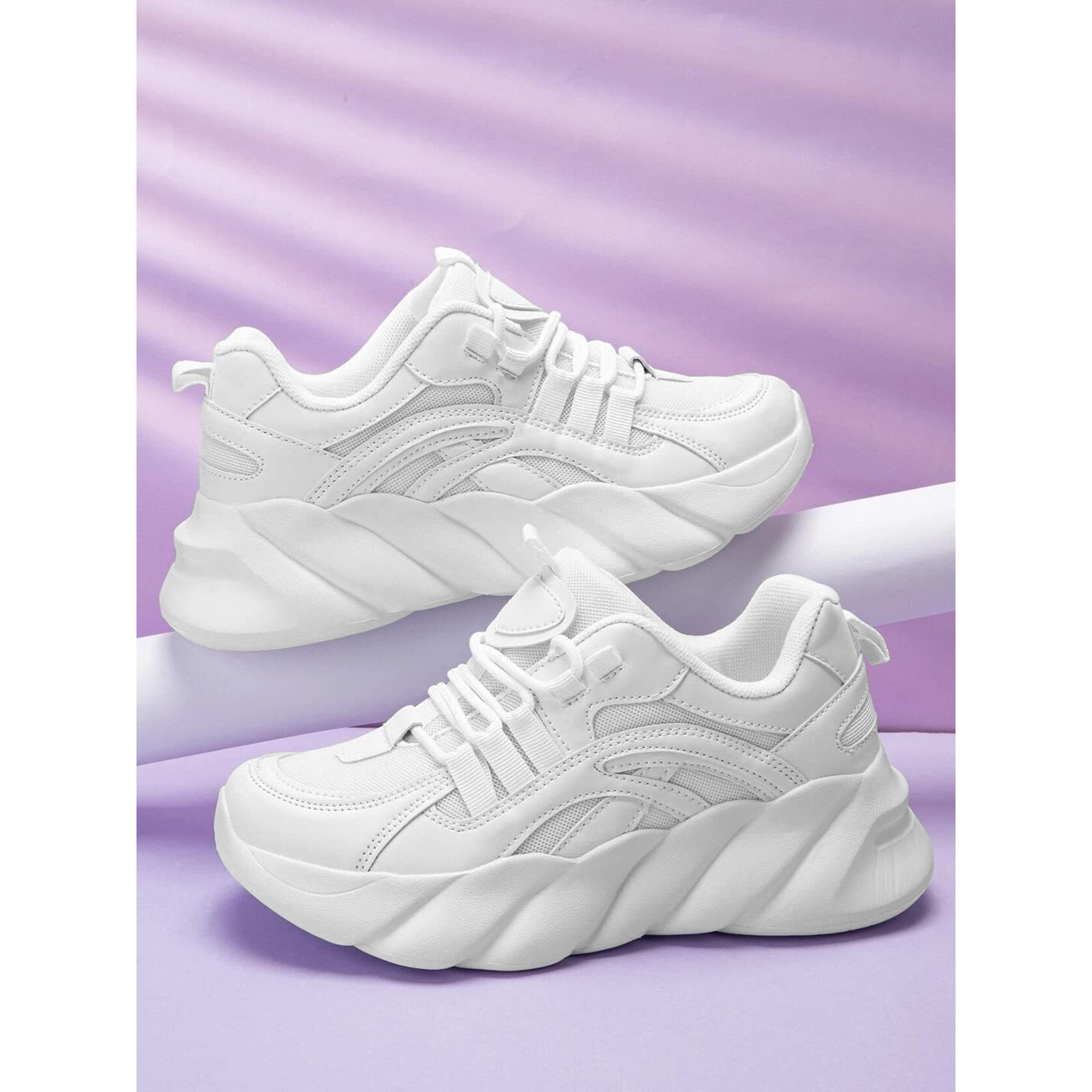 Shoetopia Smart Casual Comfortable White Sneakers For Women & Girls /Uk3-Eu36