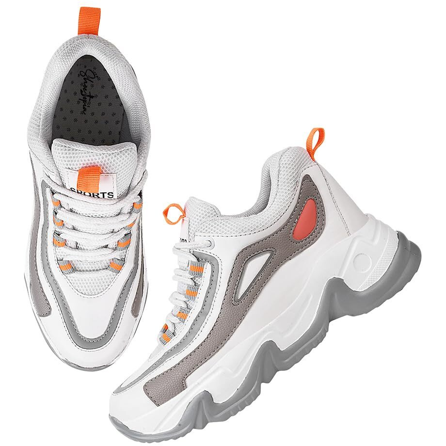 Shoetopia Women's Flat Sneakers White