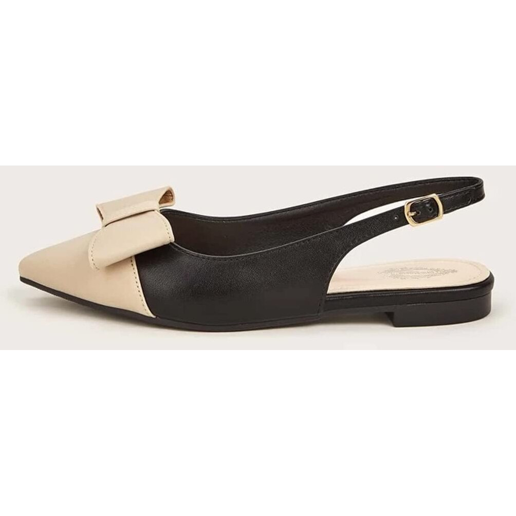 Shoetopia Stylish Upper Bow Cream Flats For Women & Girls /Uk6