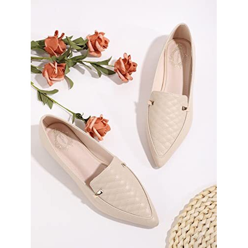 Shoetopia Girls Hr-03 Cream Ballet Flat - 5 Uk (Girls-Hr-03-Cream)