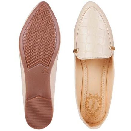 Shoetopia Girls Hr-03 Cream Ballet Flat - 5 Uk (Girls-Hr-03-Cream)