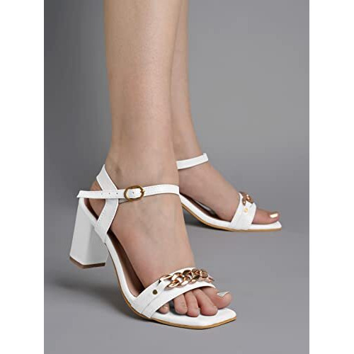 Shoetopia Girls 2211 White Heeled Sandal - 8 Uk (Girls-2211-White)