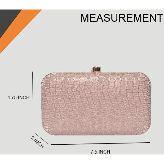 Adisa Textured Formal Party Clutch With Gold Chain For Women And Girls (Cl104-Pin)