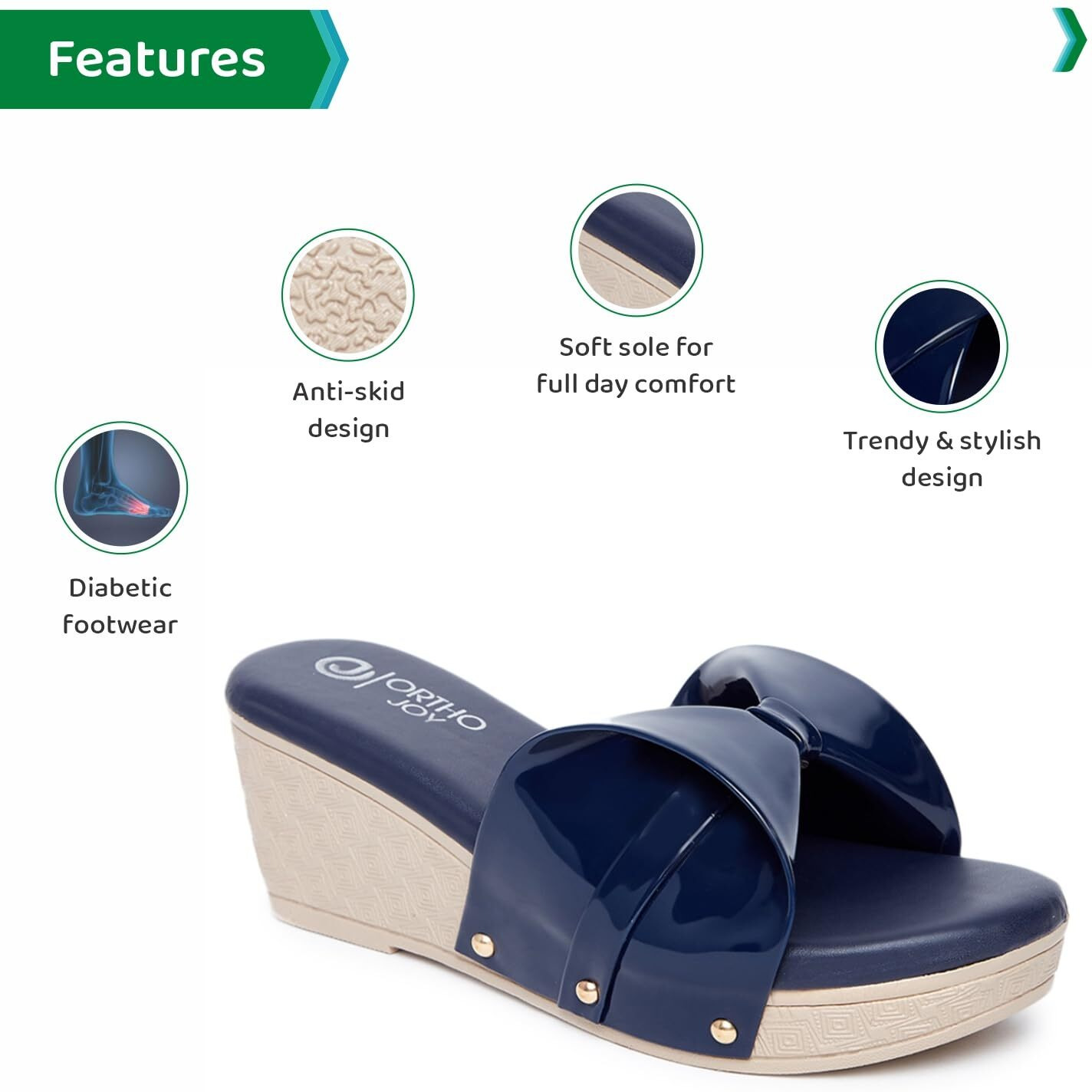 Ortho Joy Fancy Doctor Slippers || Comfortable Wedges Sandals For Women Stylish