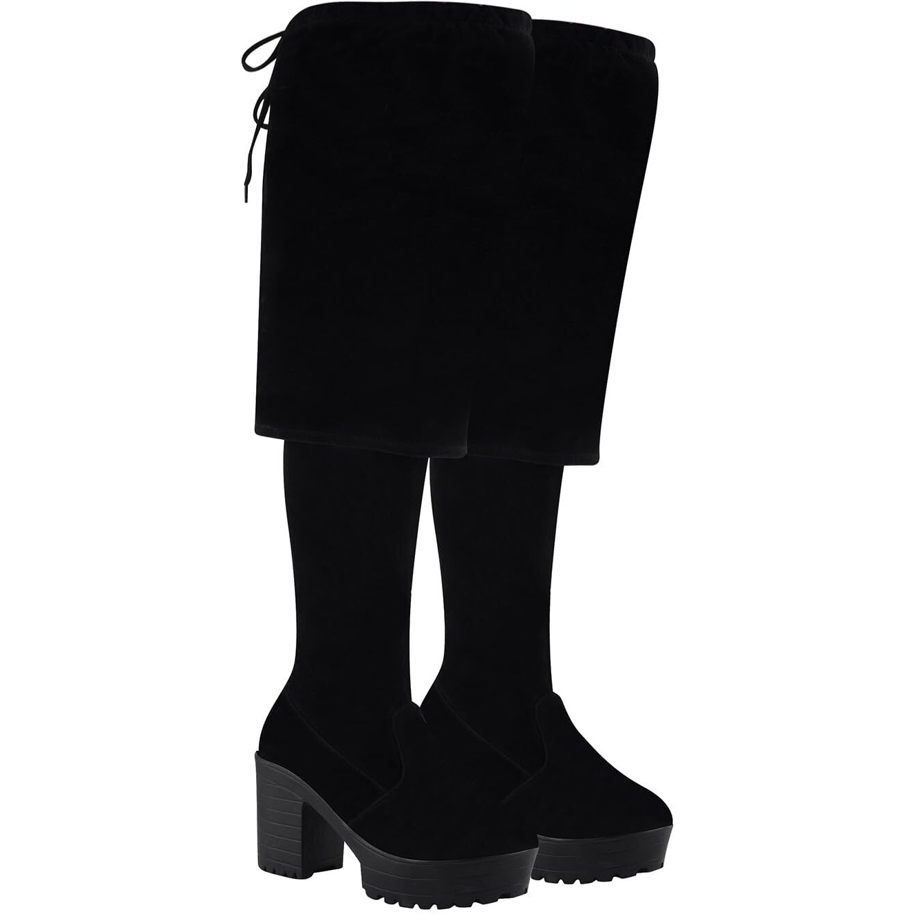 Shoetopia Knee-High Black Boots For Women & Girls /Eu41