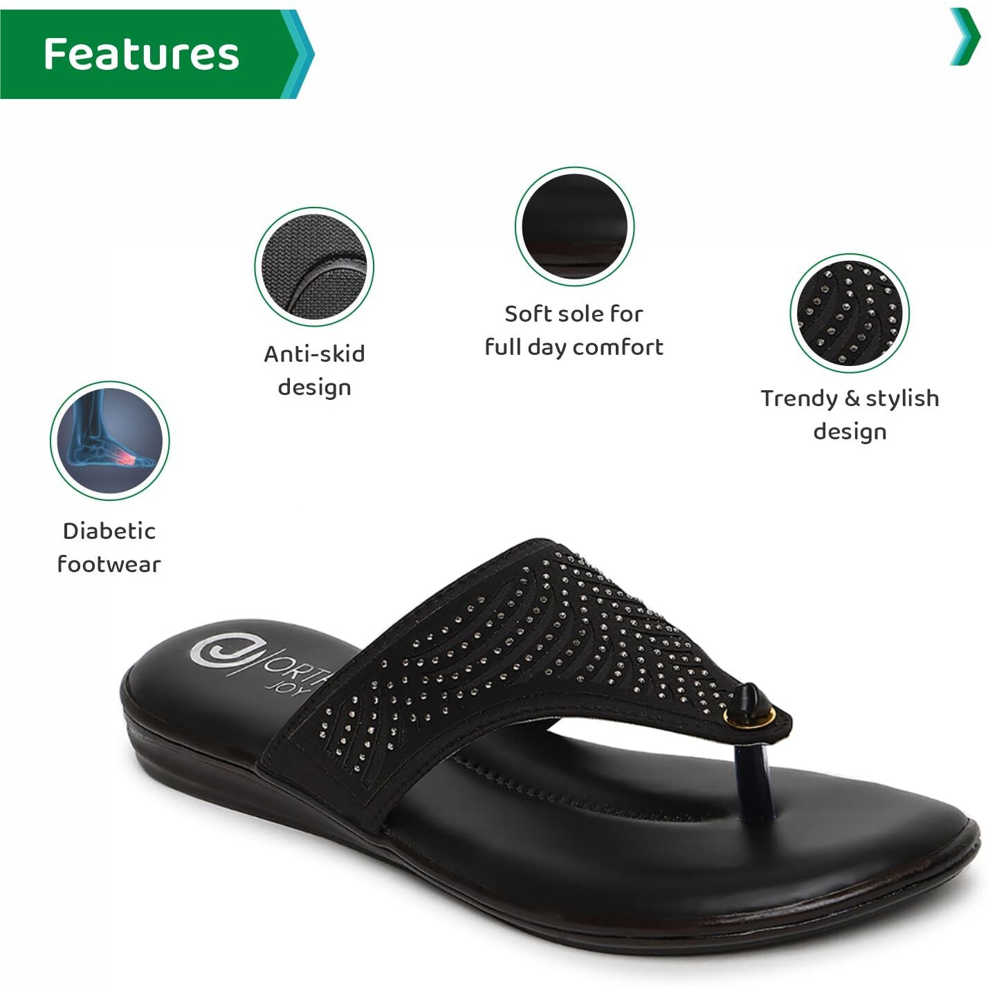 Ortho Joy Fancy Doctor Slipper For Women | Fancy Comfortable Footwear For Women