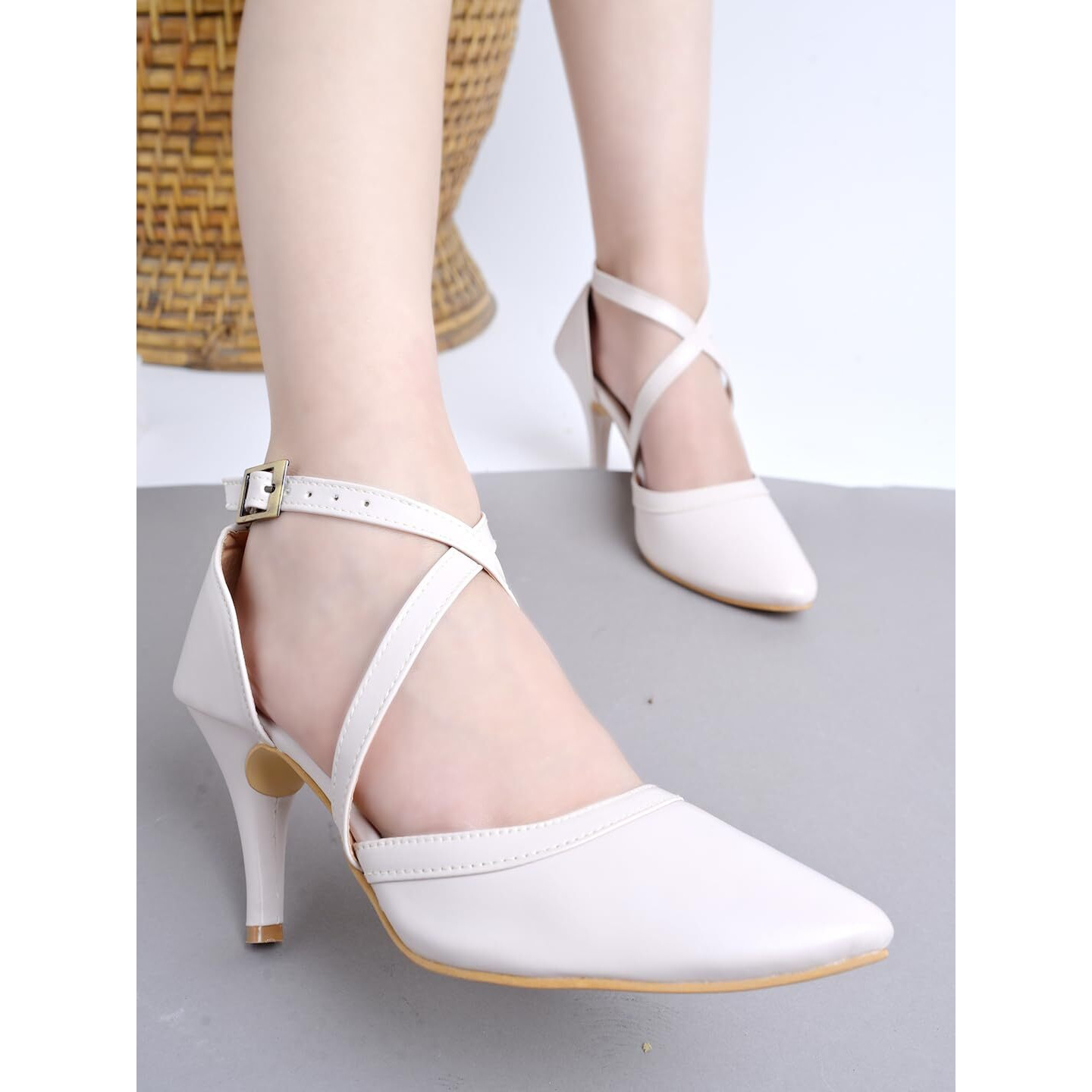 Shoetopia Women's Wedge Heel Sandal/Cream /Eu39 / Uk6