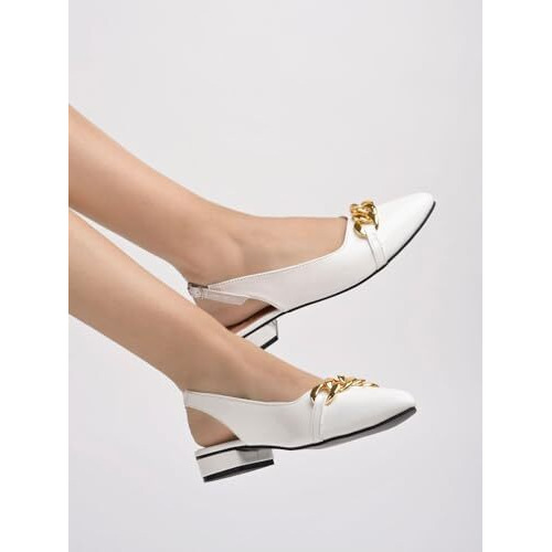 Shoetopia Women's Slip-On Ballet Flats White (8 Uk)